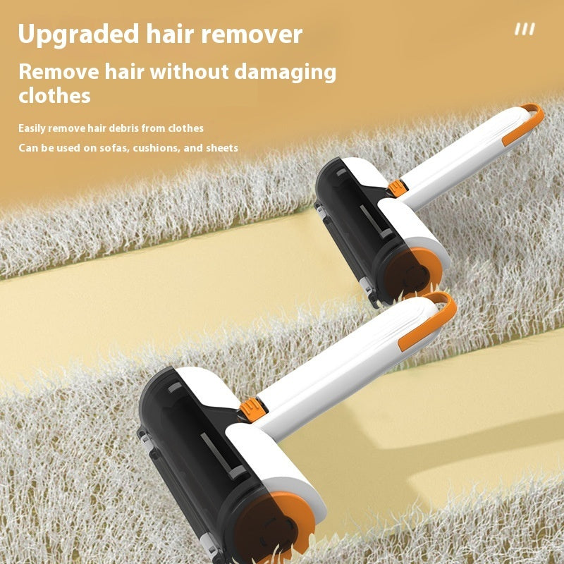 Upgraded hair remover with text on a beige background.